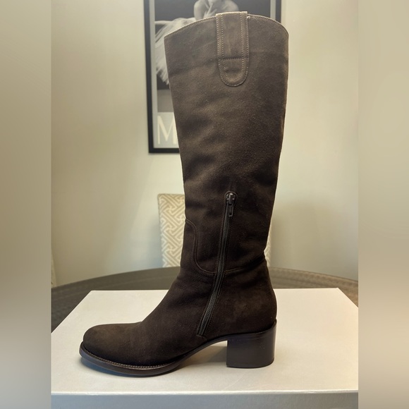 LE PEPE / THE CANOSCIO FOND BROWN SUEDE HARNESS RIDING BOOTS the spurs are rem. - Picture 4 of 15